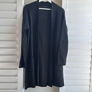 Stitch Fix. Black Ribbed Knit Open-Front Cardigan Sweater
